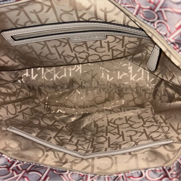 Calvin Klein Multi Color Monogram Nylon Logo Tote Multiple Pockets - Picture 9 of 11